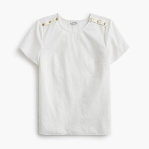 J.Crew‎ Linen-blend button-shoulder shirt Small NWT